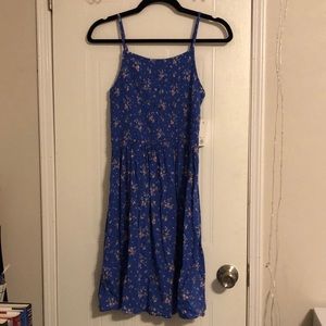 Blue floral print dress